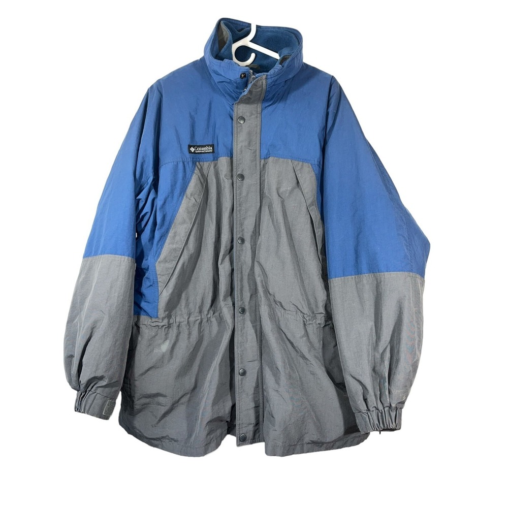 Columbia Men's Fleece Lined Full Zip Winter Coat Removable Lining XL Blue/Gray